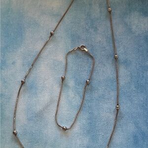 Vintage Sterling Silver Necklace and Bracelet Set